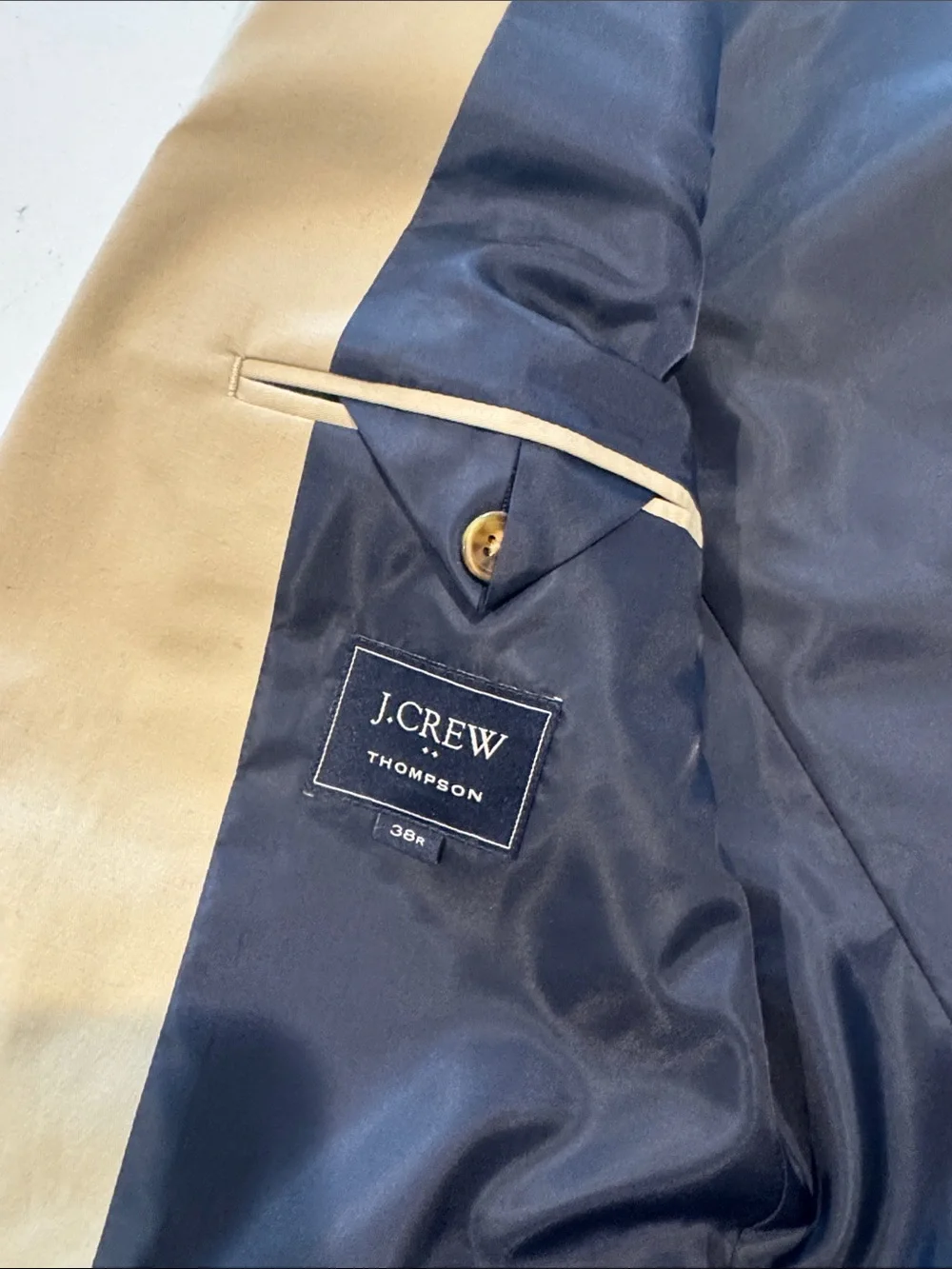 J. Crew Khaki Sport Coat with Navy Lining